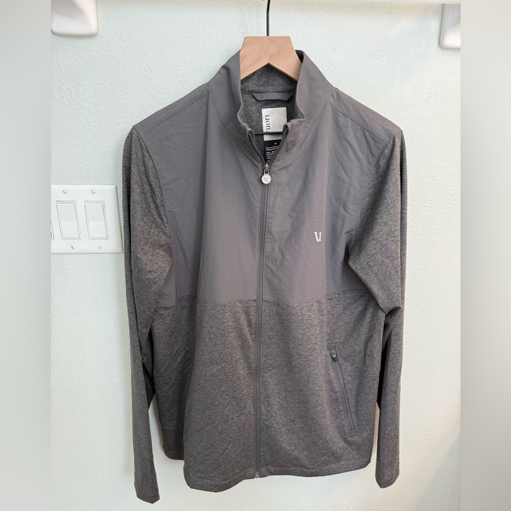 Vuori Sunday Element Track Jacket heather grey mens size medium nwot - Picture 4 of 9